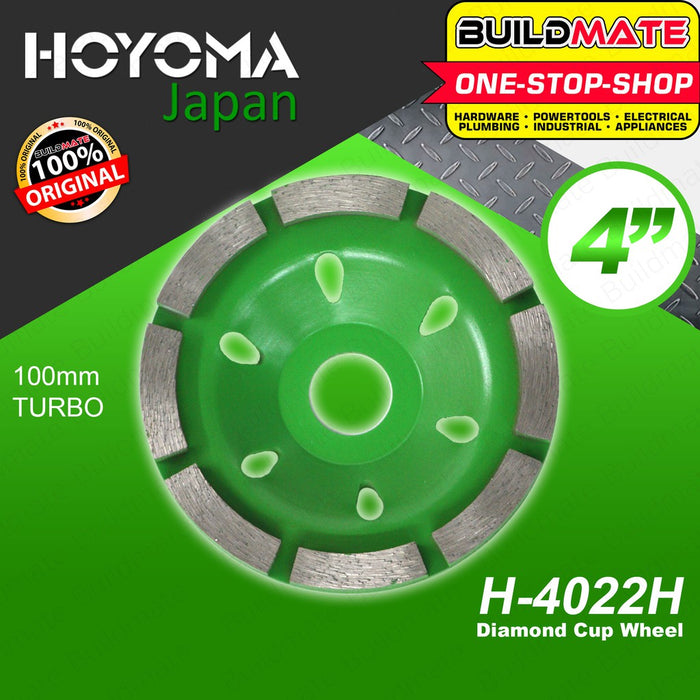 HOYOMA JAPAN Diamond Cup Wheel 4" 100mm S-RIM H-4022H •BUILDMATE• HYMHT