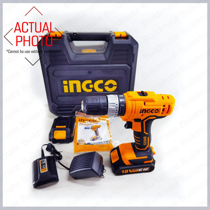 [COMBO] INGCO Cordless Drill 18V CDLI1801 + Cordless Impact Wrench 20V CIWLIE2001 •BUILDMATE• IPT