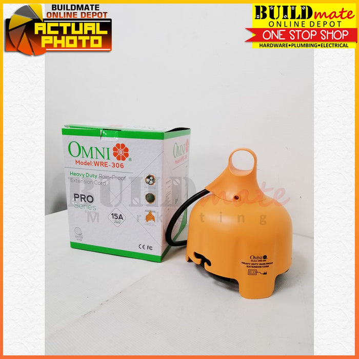 OMNI PRO Series Heavy Duty Rain-Proof Extension Cord Power Strip 15A MAX WRE-306 •BUILDMATE•