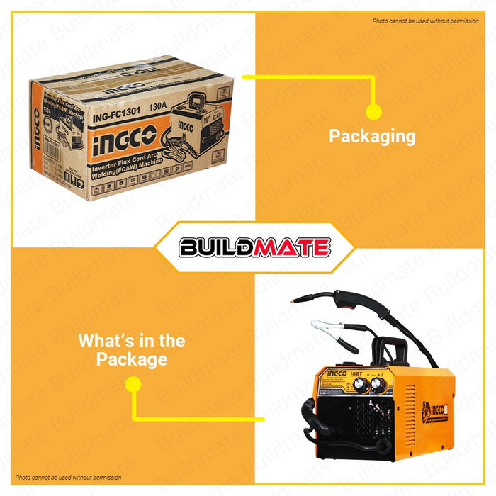 [SALE!] INGCO Portable Inverter Flux Cord Arc Welding Machine Mig Welder (FCAW) FC1301 | FC2201P IPT