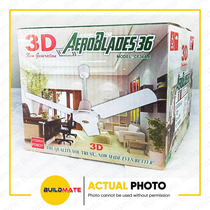 3D Aeroblades Ceiling Fan 36" •BUILDMATE•