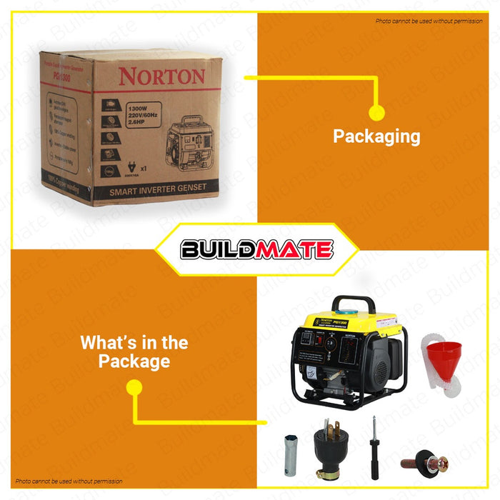 NORTON Digital Inverter Gasoline Generator PGi1300 1300W 1.3 KVA 4 Stroke 2.8HP •BUILDMATE•
