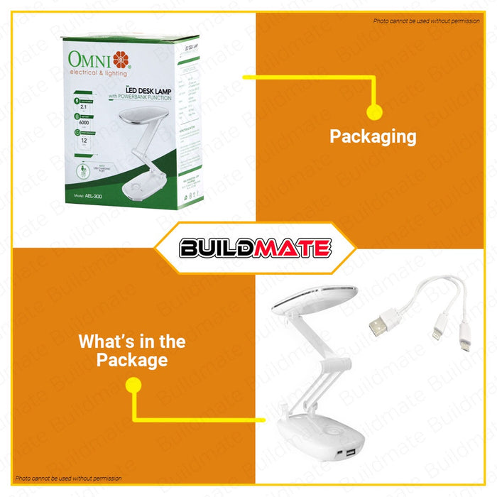 Omni Led Desklamp w/ Powerbank Function AEL300 •BUILDMATE•