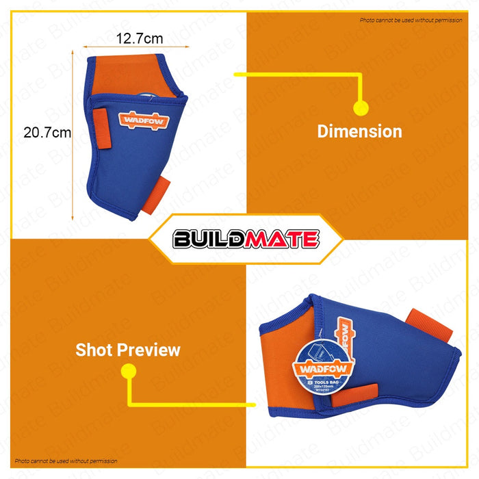 WADFOW Tools Bag Waist Tool Bag Belt DIY Multi Purpose Bag 200x120mm Polyester WTG2103 BUILDMATE WHT