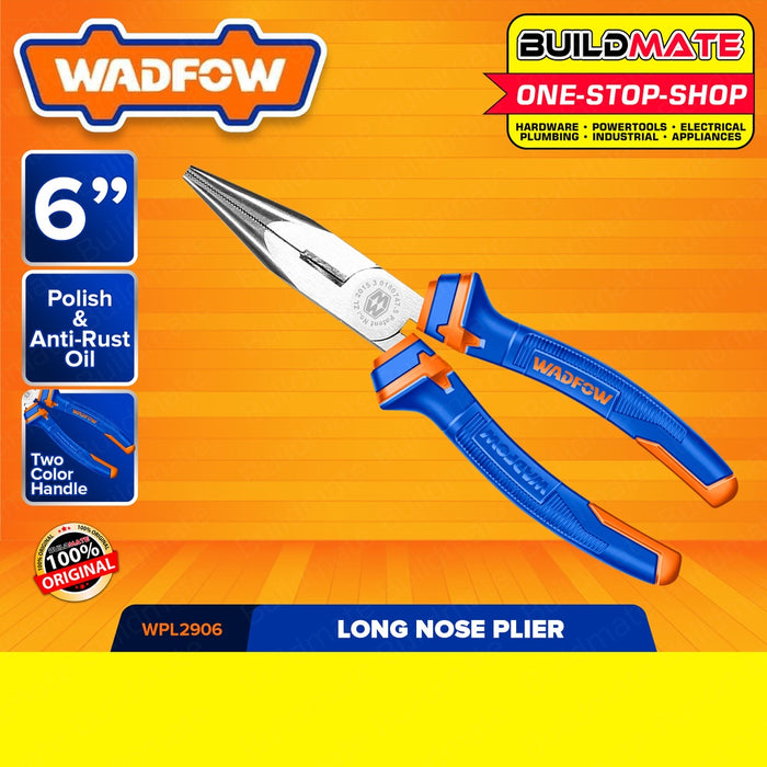 WADFOW Long Nose Pliers 6" Inch | 8" Inch [SOLD PER PIECE] Polish & Anti-Rust Oil •BUILDMATE• WHT