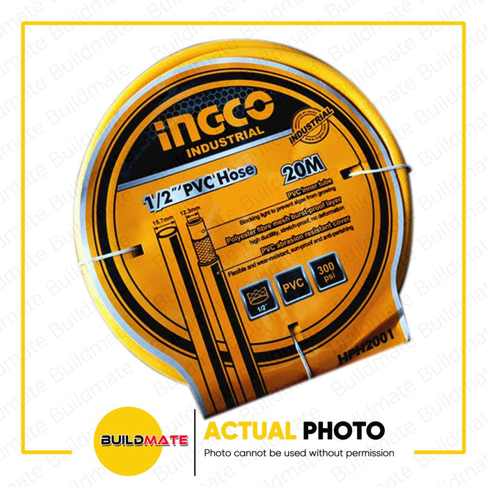 INGCO 20M 3PLY Thick Original PVC Garden Hose 1/2" Heavy Duty Quality HPH2001 •BUILDMATE• IHT