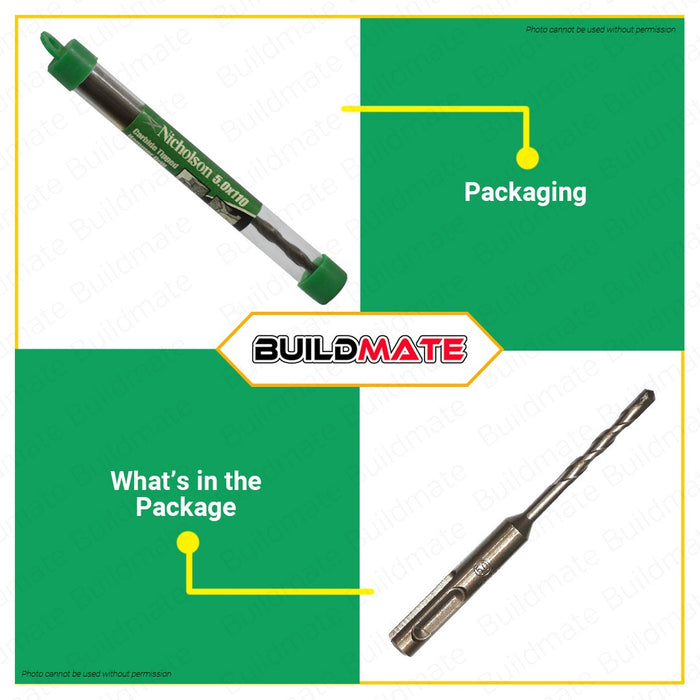 Nicholson SDS Hammer Drill Bit Carbide Tipped 5.0x110mm 21219002 |  6.0x110mm 219006 SOLD PER PIECE