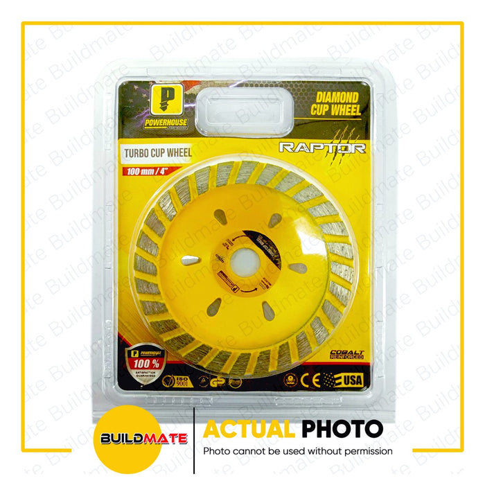 BUILDMATE Powerhouse 4" RAPTOR SERIES Diamond Cup Wheel 4"  Turbo Cup - PHPTA