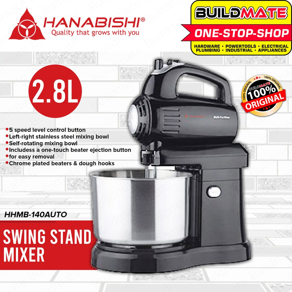 HANABISHI Hand Mixer with Bowl 5-Speed Control HHMB-140AUTO