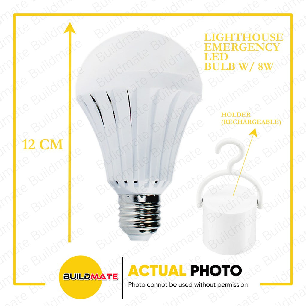 LIGHTHOUSE Rechargeable Emergency LED Bulb with Holder 7W E27 A60 LHEB ...