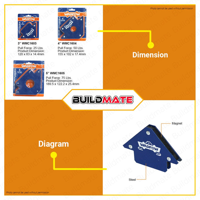 WADFOW Magnetic Welding Holder 3" | 4" | 5" Inch Magnet Arrow Holder [SOLD PER PIECE] •BUILDMATE WHT