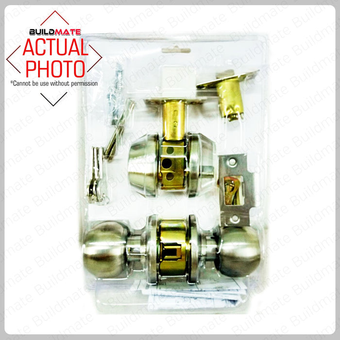 POWERHOUSE PRO SERIES COMBO Entrance Lockset + Single Deadbolt PH587SSET+PH7301SSSD Satin Finish US32D •BUILDMATE•