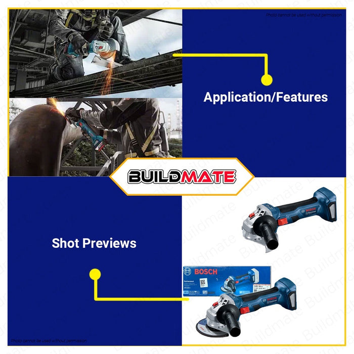 BOSCH Brushless Cordless Angle Grinder Soft Grip SOLO M10 GWS180-LI 06019H90K0 BLC | •BUILDMATE•