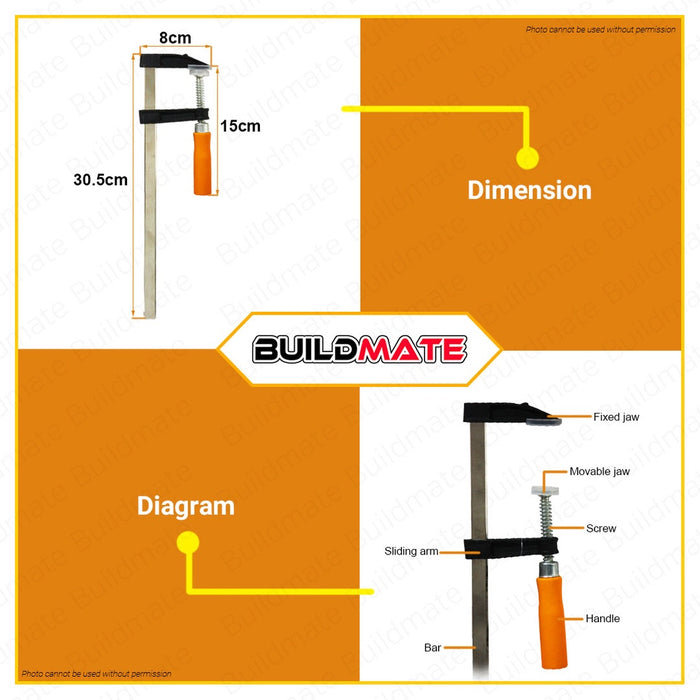 Hoteche F-Clamp Clamps 50x250m HTC-290203 •BUILDMATE•