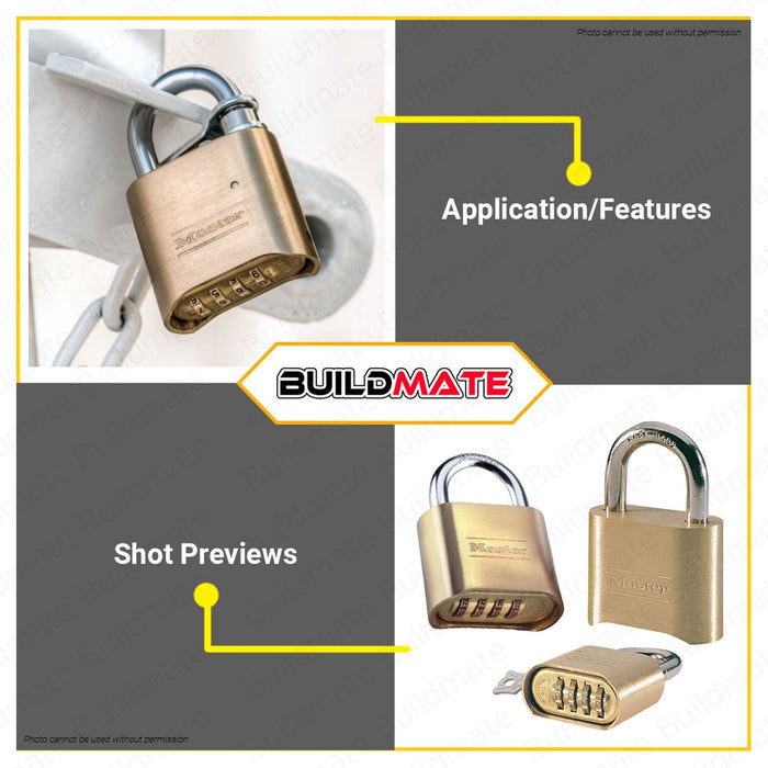 MASTER LOCK Set Your Own Combination Brass Padlock Pad Lock 2'' #175D 100% ORIGINAL / AUTHENTIC