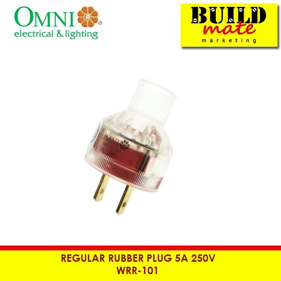 [WHOLESALE] BUILDMATE Omni 24PCS/BOX Transparent Regular Rubber Plug 5A 250V Heavy Quality Rubberized Electrical Power Plug WRR-101