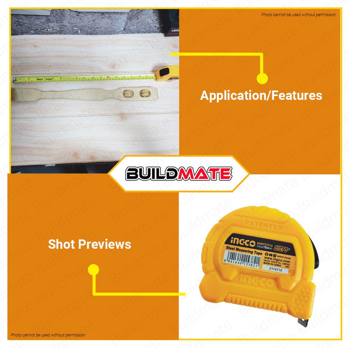 INGCO Steel Tape Measure Measuring Tape with Metric & Inch Super Select 3 METERS | 5 METERS HT2