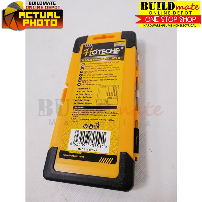 Hoteche SDS-PLUS Hammer Drill Bits 5PCS/SET 531002 •BUILDMATE• 