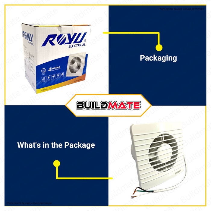 ROYU Window Mounted Exhaust Fan 4" Fan Blade Mini REFW18/04W •BUILDMATE•