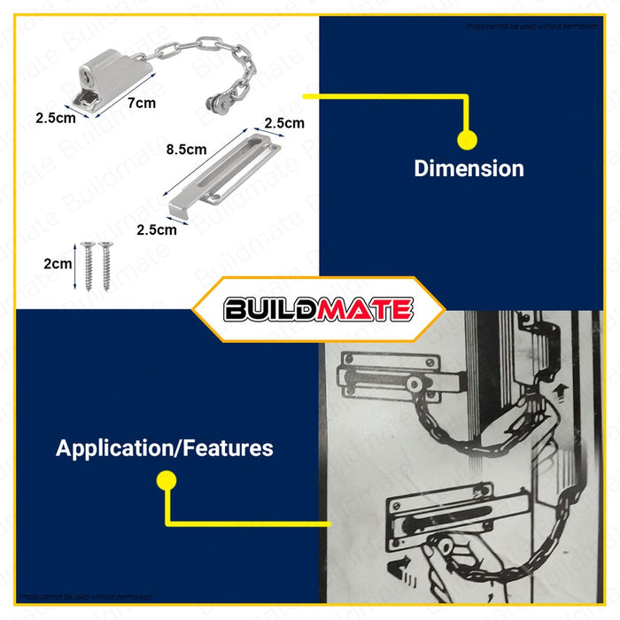 STAR WHEEL Door Chain Bolt and Lock #640 CP 100% ORIGINAL / AUTHENTIC •BUILDMATE•