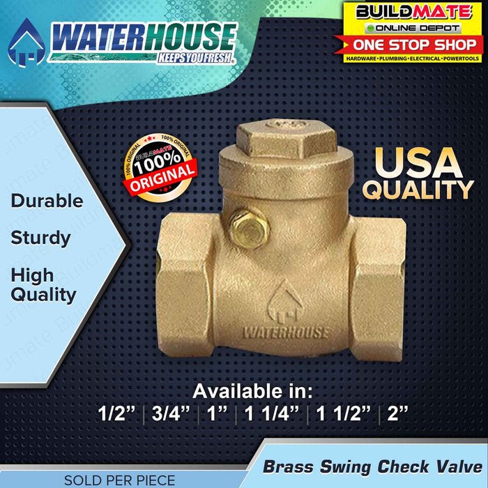 WATERHOUSE by POWERHOUSE Brass Swing Check Valve 1-1/4" | 1-1/2" | 2" SOLD PER PIECE •BUILDMATE•