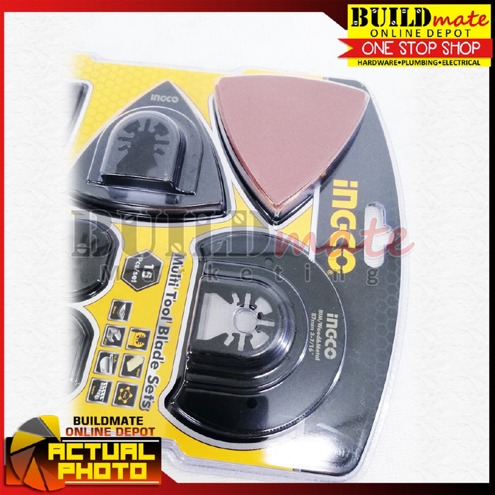 INGCO Multi Tool Blade 15PCS/SET Saw Blade Sandpaper Industrial Hand Tools AKTMT1502 •BUILDMATE• IHT