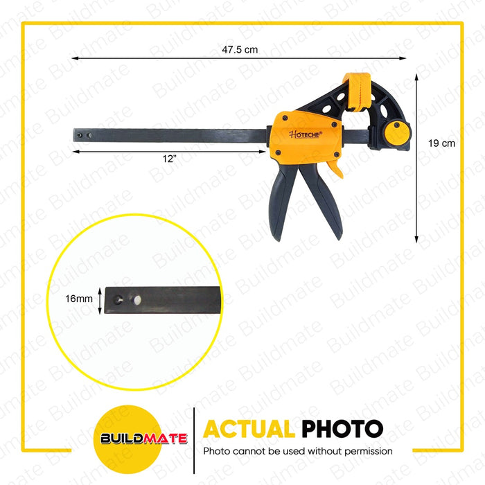 HOTECHE Quick Release Hand Ratchet Bar Clamp 12 x 63mm 290704 •BUILDMATE•