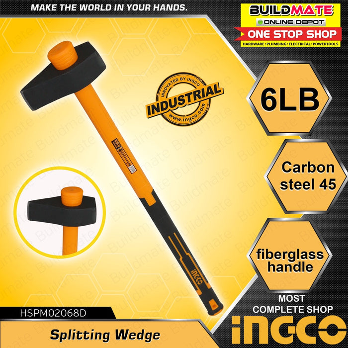 INGCO Wood Splitting Wedge Maul Hammer 6lbs Carbon Steel HSPM02068D •BUILDMATE• HT2