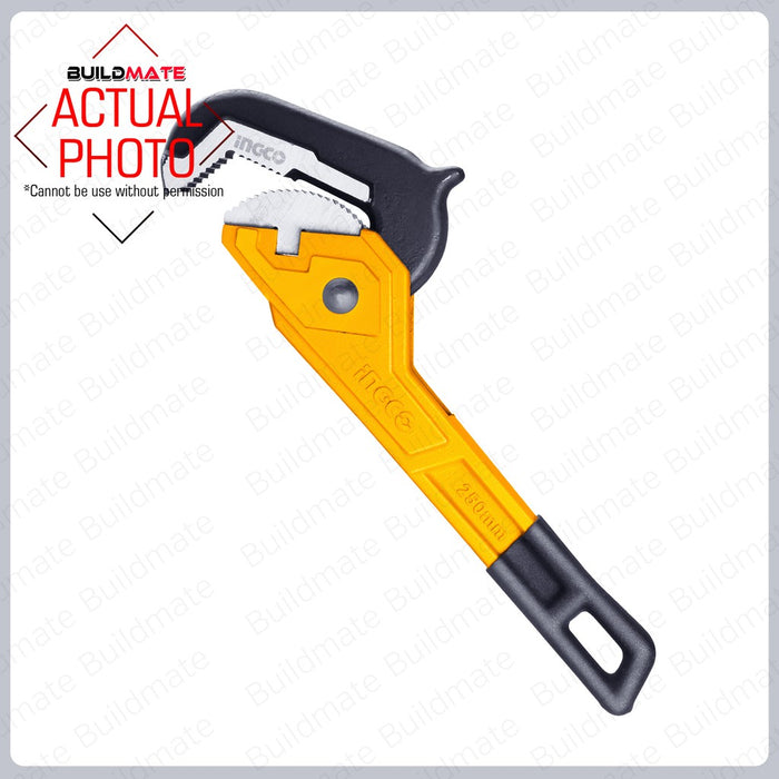 INGCO Ratcheting Pipe Wrench Carbon Steel •BUILDMATE• IHT