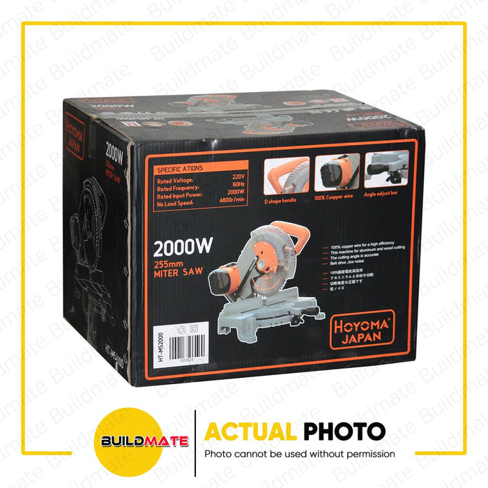 HOYOMA JAPAN Miter Saw 2000W 255mm Belt Type For Aluminum Cutting HT-MS2000 •BUILDMATE•
