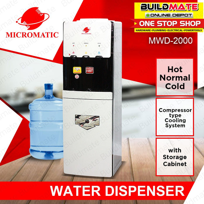MICROMATIC Water Dispenser with Compressor Hot and Cold MWD-2000 •BUILDMATE•
