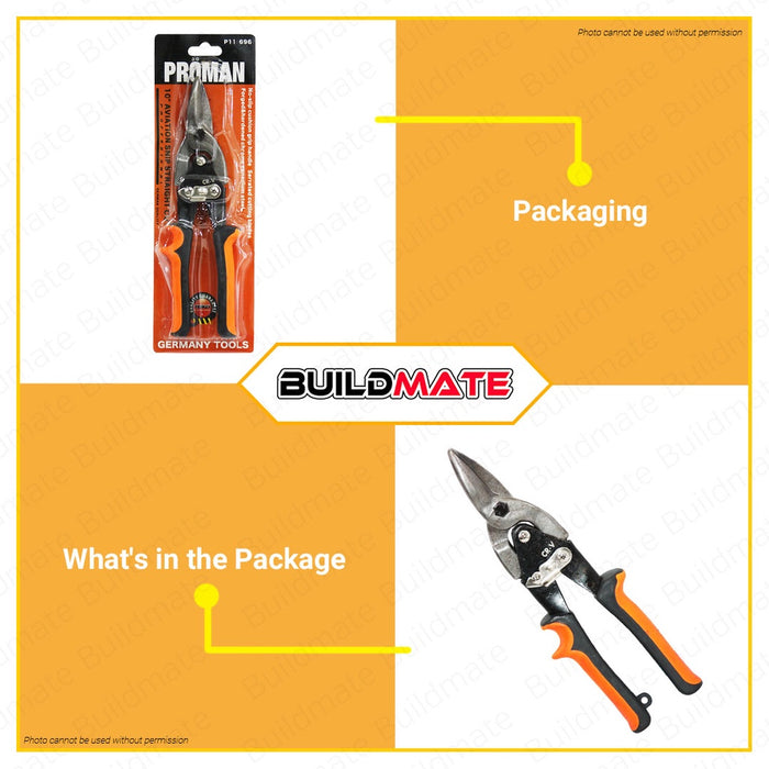 PROMAN GERMANY Aviation Snip 10 Inches 10" STRAIGHT RIGHT LEFT SOLD PER PIECE •BUILDMATE•