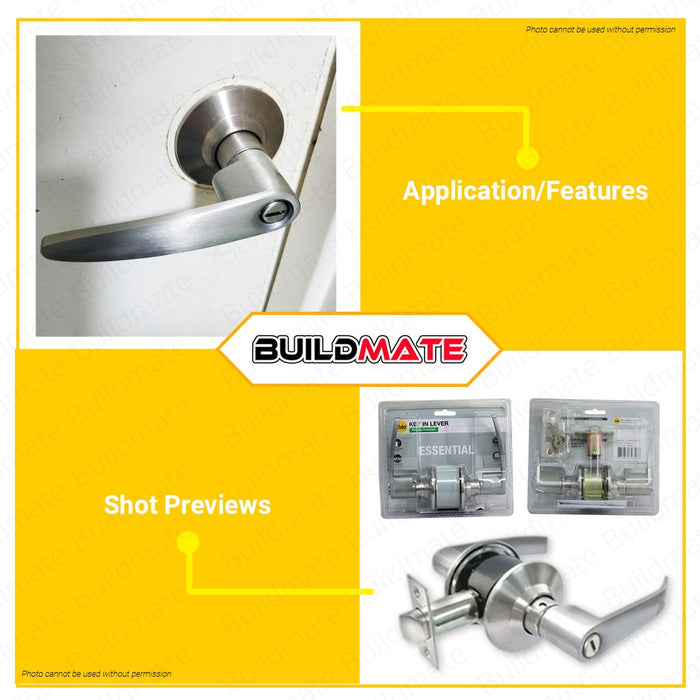 YALE Essential Series Lever Handle Bathroom NO KEYS Lockset Door Knob VL4442 US15 Satin Nickel