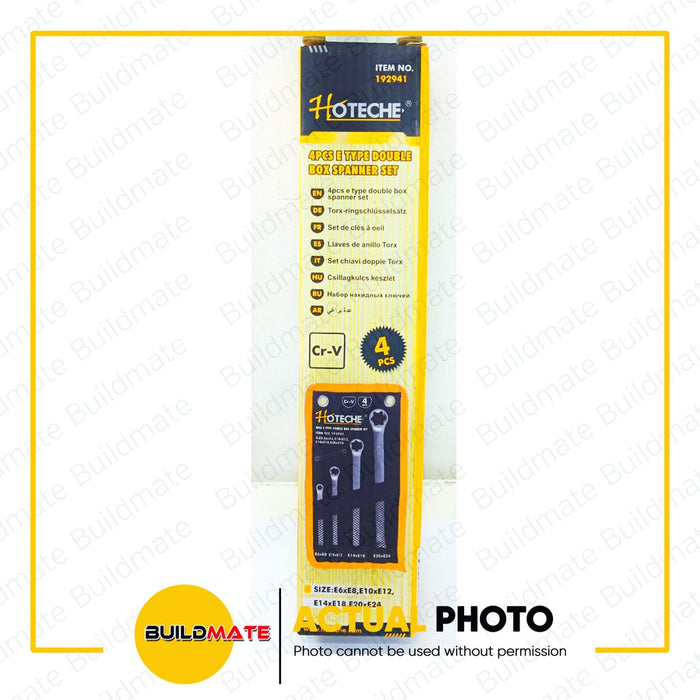 HOTECHE 4PCS/SET E-TYPE Double Box Spanner Set 192941 •BUILDMATE•