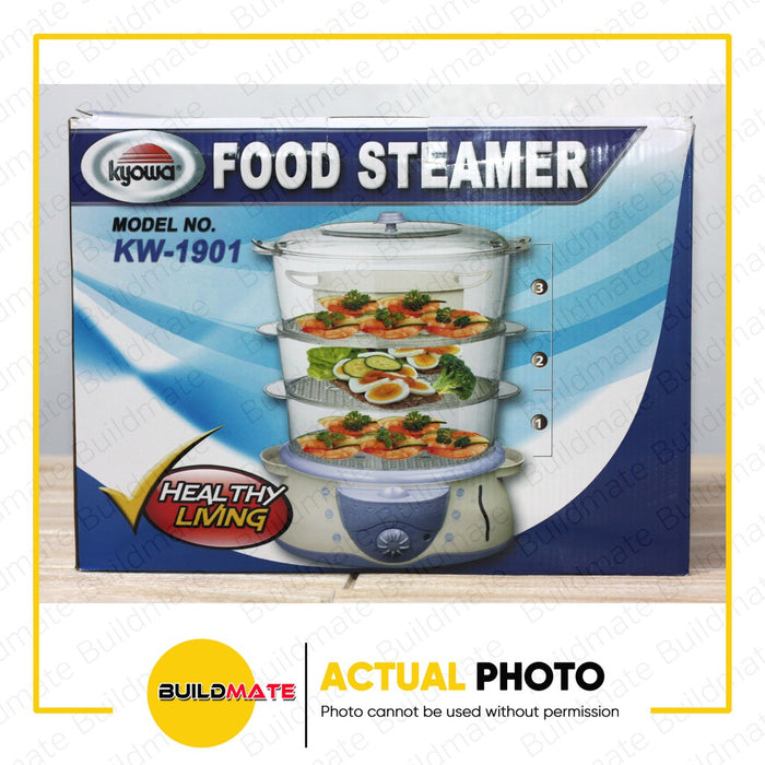 KYOWA Automatic Electric Steamer Steam 800W 3 Layers with Water Refill Facility KW1901 •BUILDMATE•