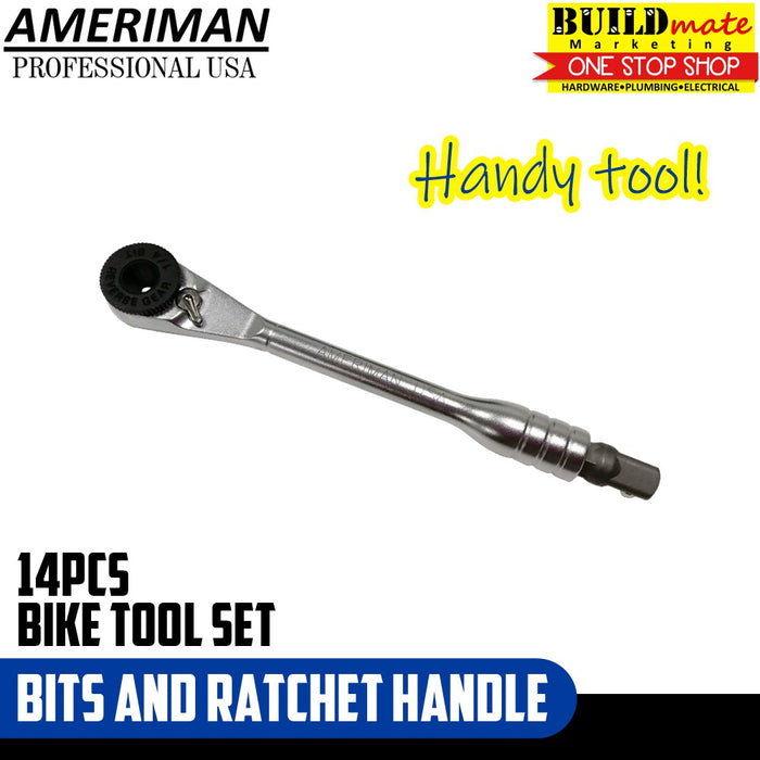 Ameriman 14PCS Bike Tool Set Bits and Ratchet Handle