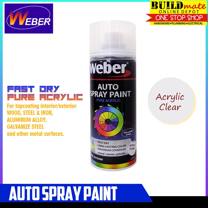 WEBER Auto Spray Paint SP-190 ACRYLIC CLEAR