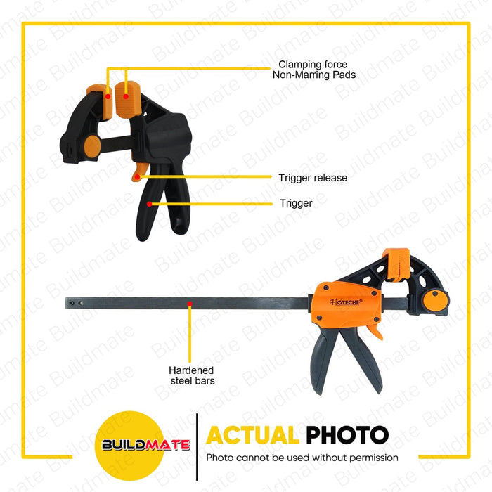 HOTECHE Quick Release Ratchet Bar Clamp 18 x 63mm 290705 •BUILDMATE•