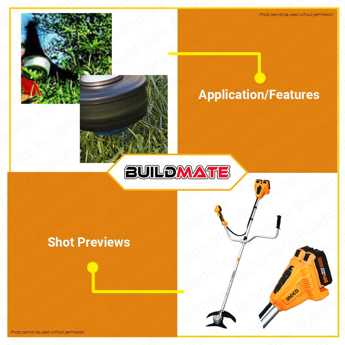 INGCO Li-Ion Grass Trimmer Brushless Motor BIG 40V w/ 2 Battery and Charger CSTLI202522 •BUILDMATE• IPT