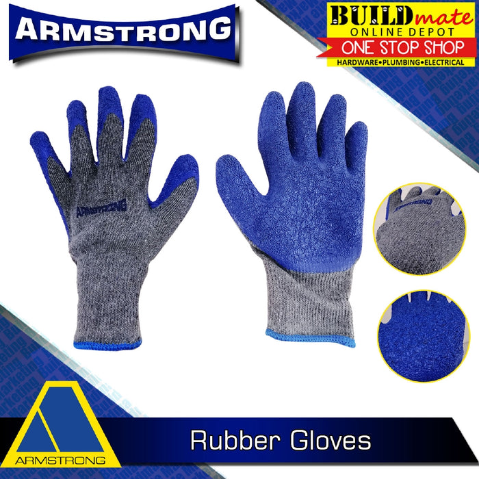 ARMSTRONG THICK Super Heavy Duty Blue Safety Hand Protection Rubber Gloves Non Slip Pair •BUILDMATE•
