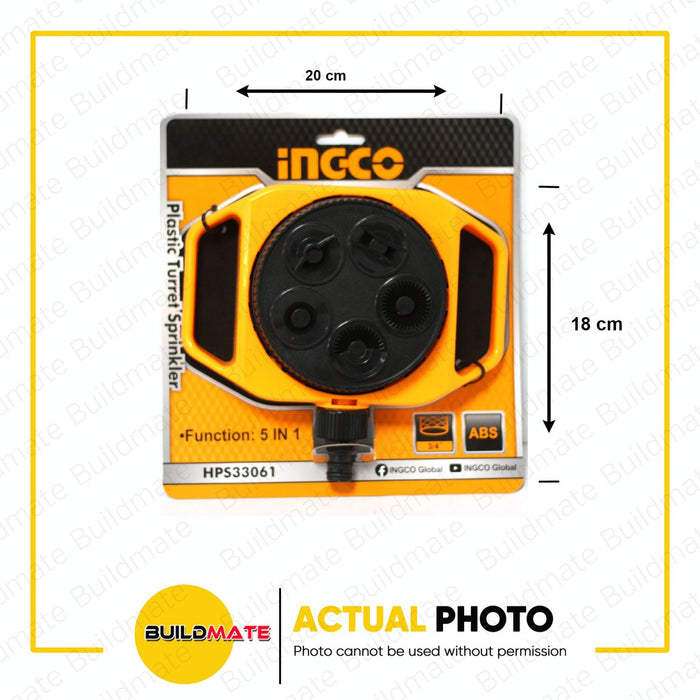 INGCO 5 in 1 Plastic Turret Sprinkler HPS33061 •BUILDMATE• IHT