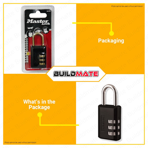 MASTER Self-Set Combination Luggage Lock Black 1'' #647D 100% ORIGINAL / AUTHENTIC •BUILDMATE•
