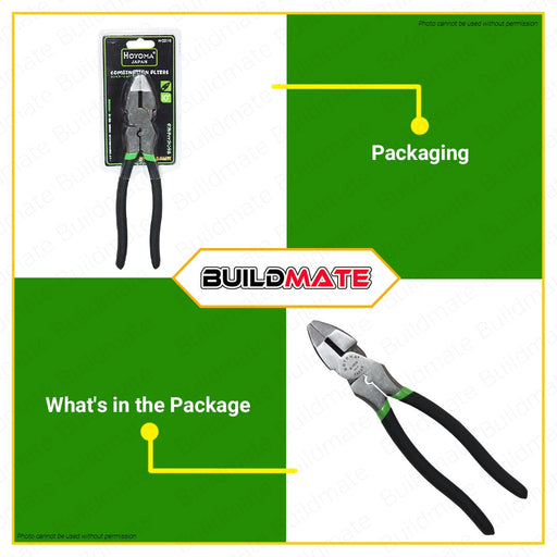 HOYOMA JAPAN Combination Plier Pliers Cr-V Steel 10" inches H-CP19 100% ORIGINAL •BUILDMATE•