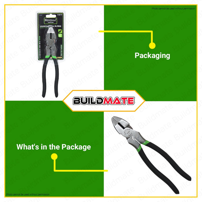 HOYOMA JAPAN Combination Plier Pliers Cr-V Steel 10" inches H-CP19 100% ORIGINAL •BUILDMATE•