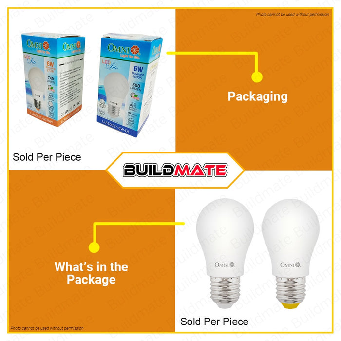 OMNI LED Lite Light Bulb A50 6W LLA50E27-6W •BUILDMATE•