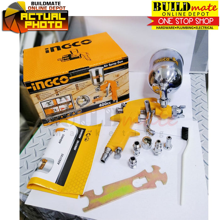 INGCO Gravity Type Spray Gun 400CC (1.5mm Nozzle) Paint Spray for Base Coat ASG4042 •BUILDMATE• IHT