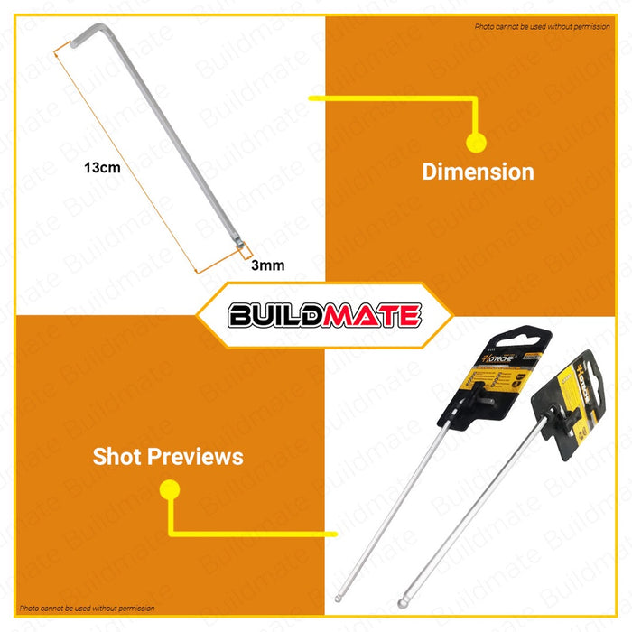 HOTECHE 3mm Extra Long Hex Key With Ball End HTC-260067 | 100% ORIGINAL / AUTHENTIC •BUILDMATE•