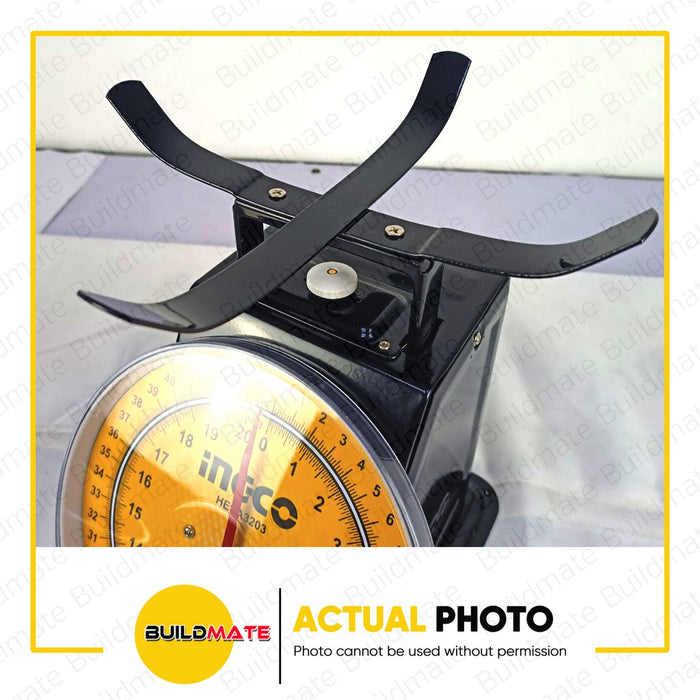 BUILDMATE Ingco Spring Table Scale 20kg Portable Analog Mechanical Heavy Duty Kitchen Measuring Scale Timbangan HESA3203 - IHT
