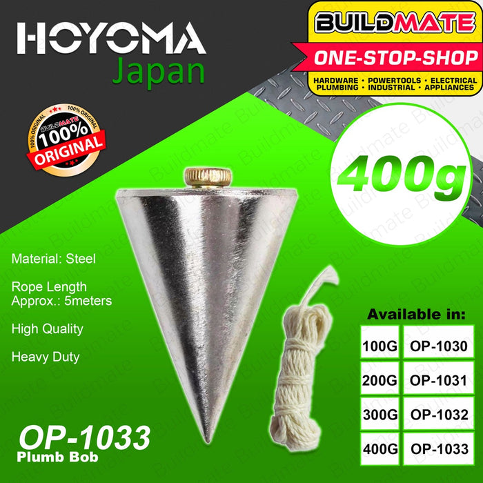 HOYOMA JAPAN Steel Plumb Bob 100g 200g 300g 400g •BUILDMATE• HYMHT