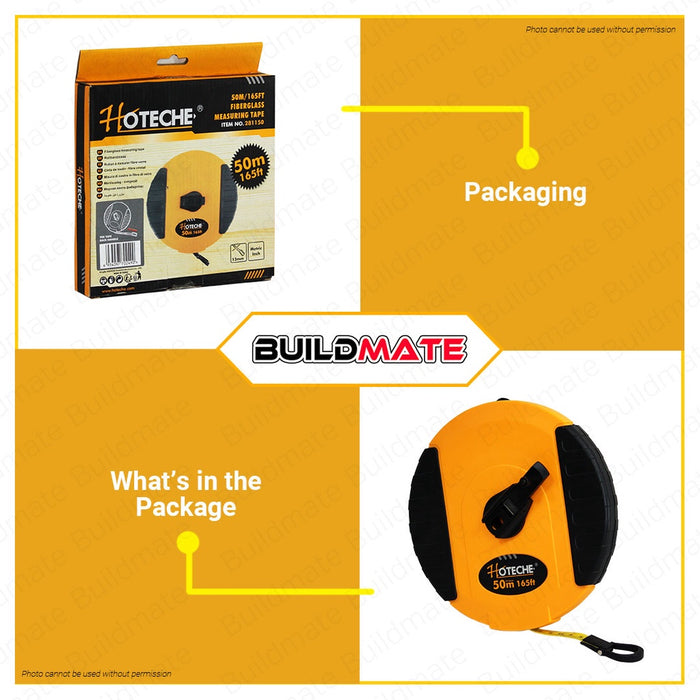 Hoteche Fiberglass Measuring Tape Measure 50m HTC-281150 100% ORIGINAL / AUTHENTIC •BUILDMATE•